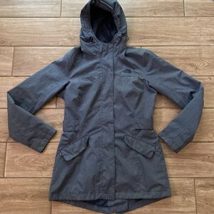 Womens The North Face Waterproof Dryvent Hooded Rain Gray Jacket Size Small